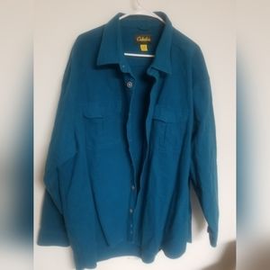 Cabela’s Men’s 3XL Button Down Shirt Jacket Green Outdoor Workwear Shacket GC